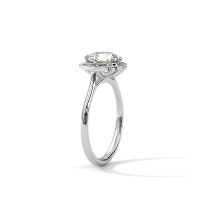 Flower Engagement Ring Platinum | Lab Grown Diamond