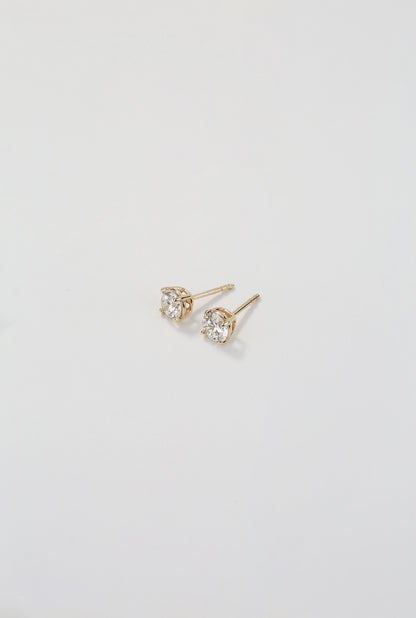14K Yellow Gold Lab-Grown Diamond Stud Earrings 1.02 CTW | Safety-Back Posts