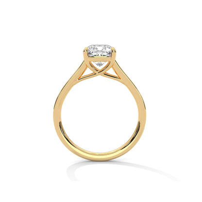 Cushion Engagement Ring with Pave 18K | Lab Grown Diamond
