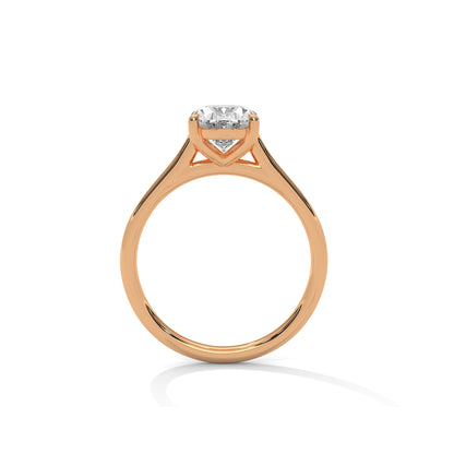 Oval Cathedral Engagement 18K Rose Gold | Lab Grown Diamond