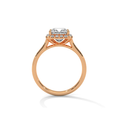 Princess Halo Cathedral Engagement Ring 18K Rose Gold | Lab Grown Diamond