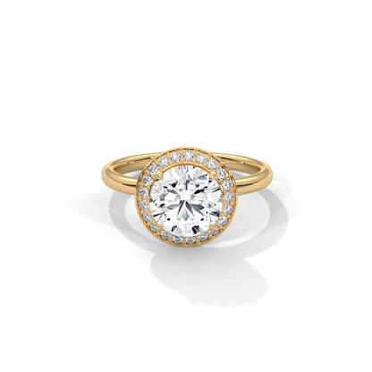 Halo Solitaire Engagement Ring 18K | Lab Grown Diamond