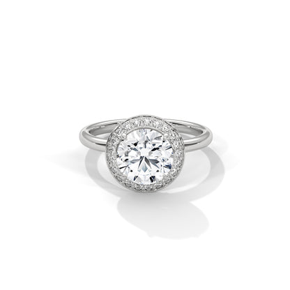 Halo Solitaire Engagement Ring Platinum | Lab Grown Diamond