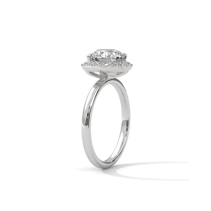 Halo Solitaire Engagement Ring Platinum | Lab Grown Diamond
