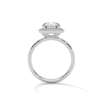 Halo Solitaire Engagement Ring Platinum | Lab Grown Diamond