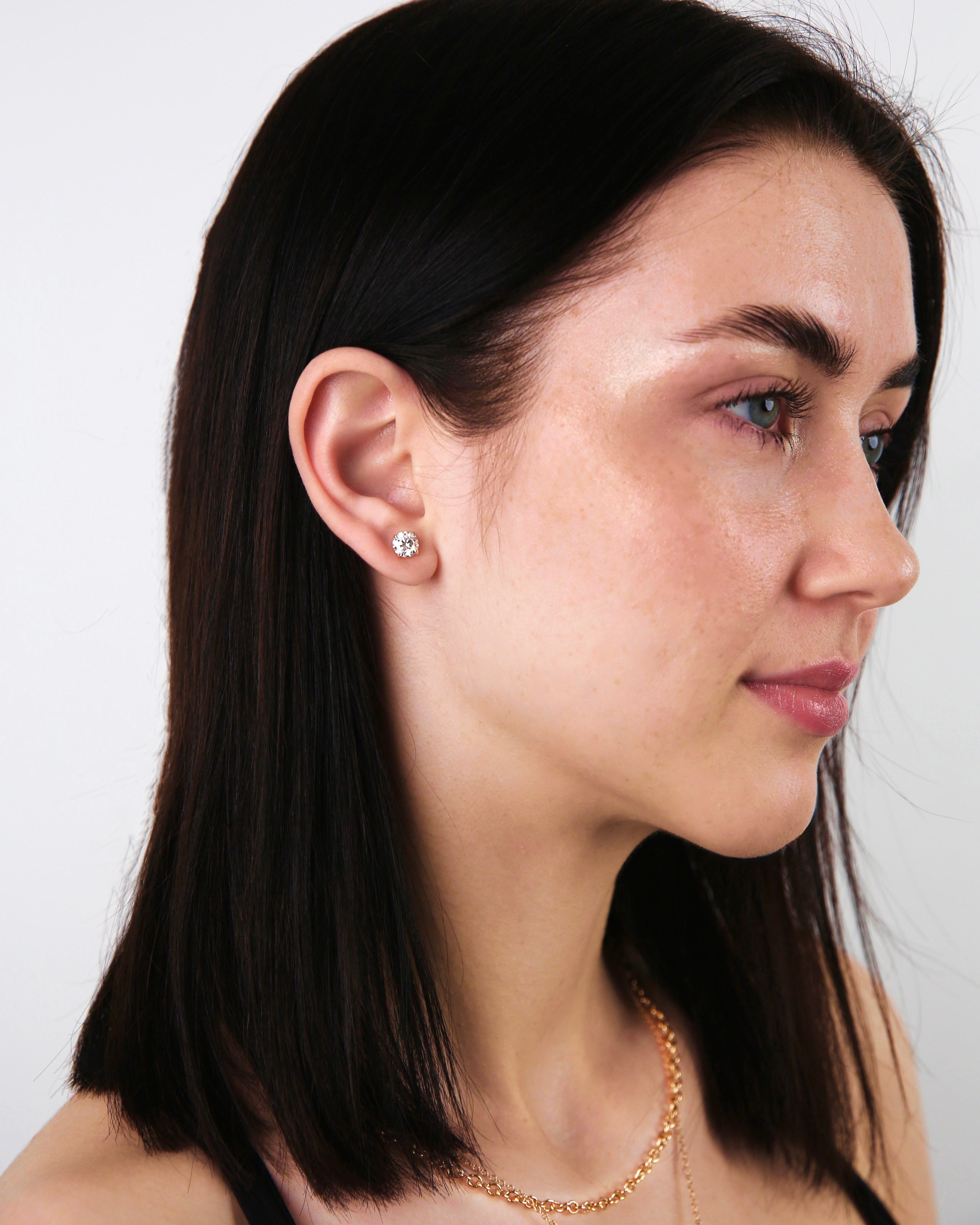 14K Yellow Gold Lab-Grown Diamond Stud Earrings 2.10 CTW | Safety-Back Posts