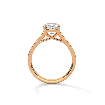 Cushion Engagement Ring with Pave 18K Rose Gold | Lab Grown Diamond