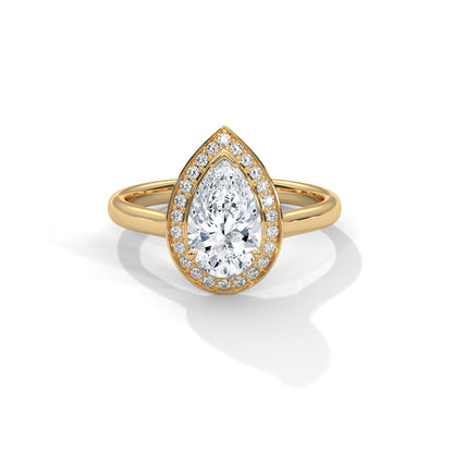 Pear Halo Engagement Ring 18K | Lab Grown Diamond
