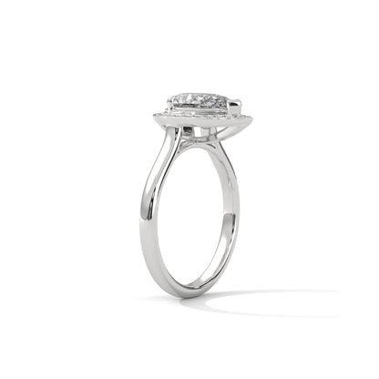 Pear Halo Engagement Ring Platinum | Lab Grown Diamond