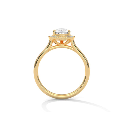 Pear Halo Engagement Ring 18K | Lab Grown Diamond