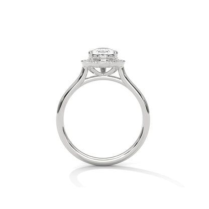 Pear Halo Engagement Ring Platinum | Lab Grown Diamond