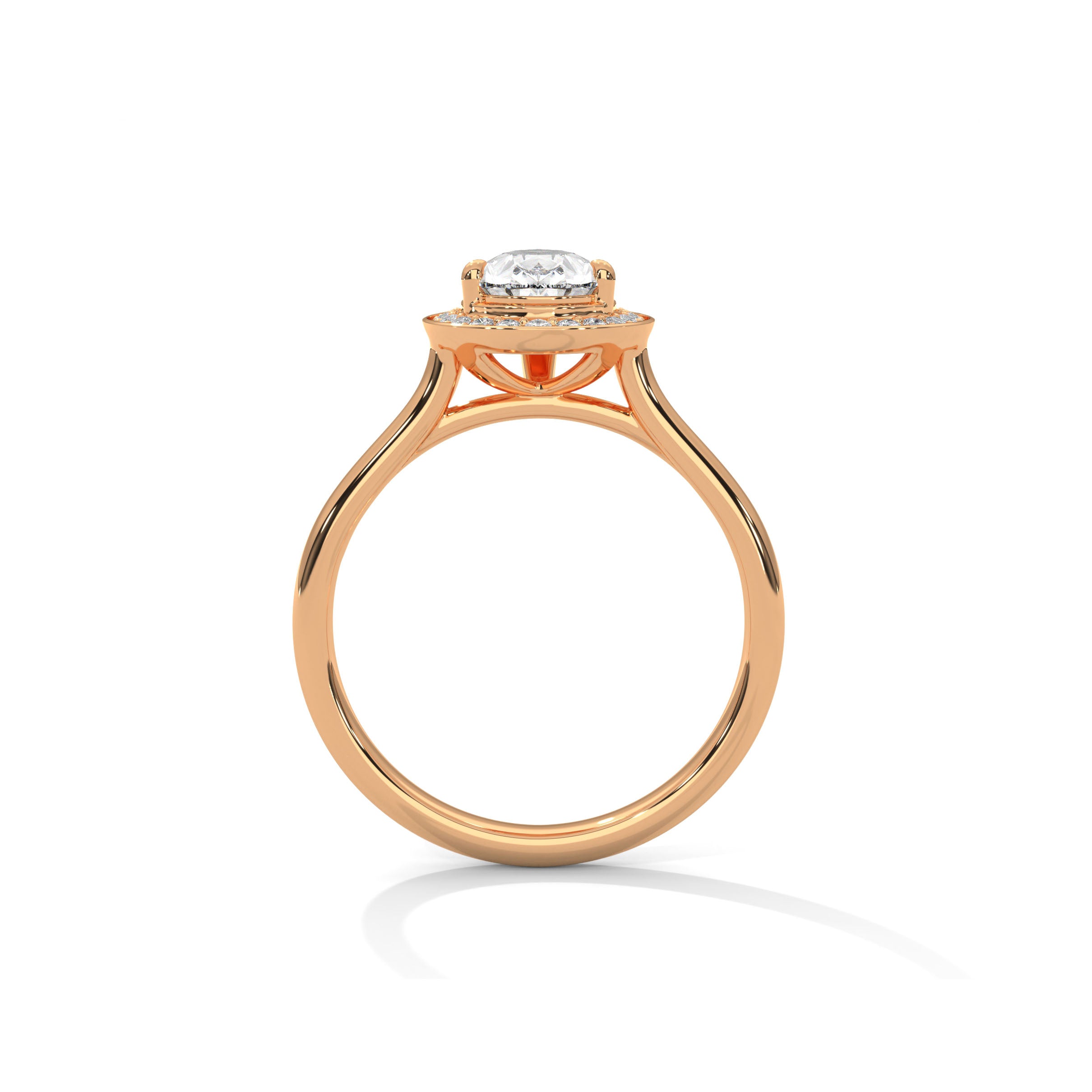 Pear Halo Engagement Ring 18K Rose Gold | Lab Grown Diamond