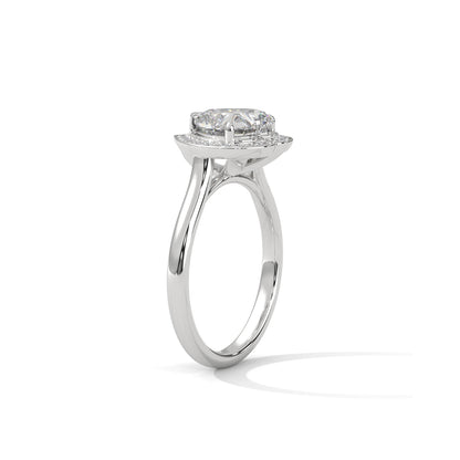 Heart Halo Engagement Ring Platinum | Lab Grown Diamond
