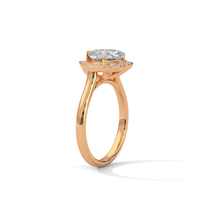 Heart Halo Engagement Ring 18K Rose Gold | Lab Grown Diamond