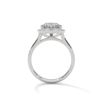 Heart Halo Engagement Ring Platinum | Lab Grown Diamond