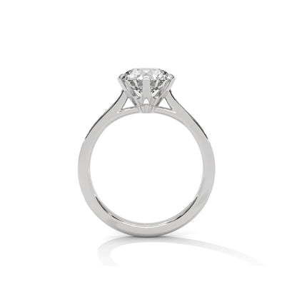 Cathedral Engagement Ring with Pave in Platinum | Lab Grown Diamond