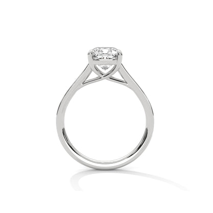 Cushion Engagement Ring with Pave Platinum | Lab Grown Diamond
