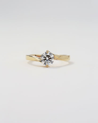 14K Yellow Gold Round Lab-Grown Diamond Engagement Ring | 1.00 ct