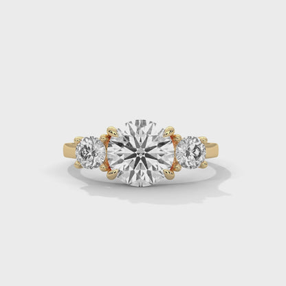 Three Stone Engagement Ring 18K | Lab Grown Diamond