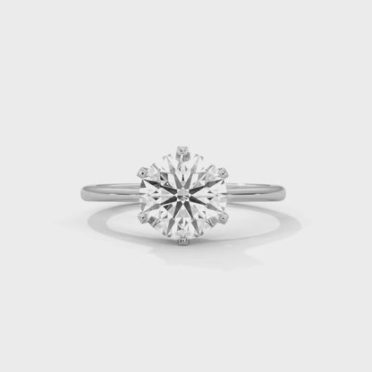 Six Prong Cathedral Engagement Ring Platinum | Lab Grown Diamond