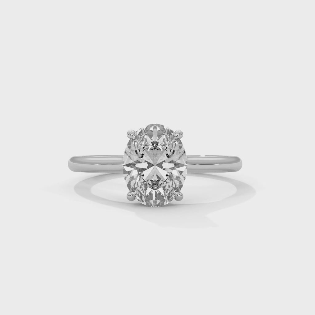 Oval Engagement Ring Platinum | Lab Grown Diamond