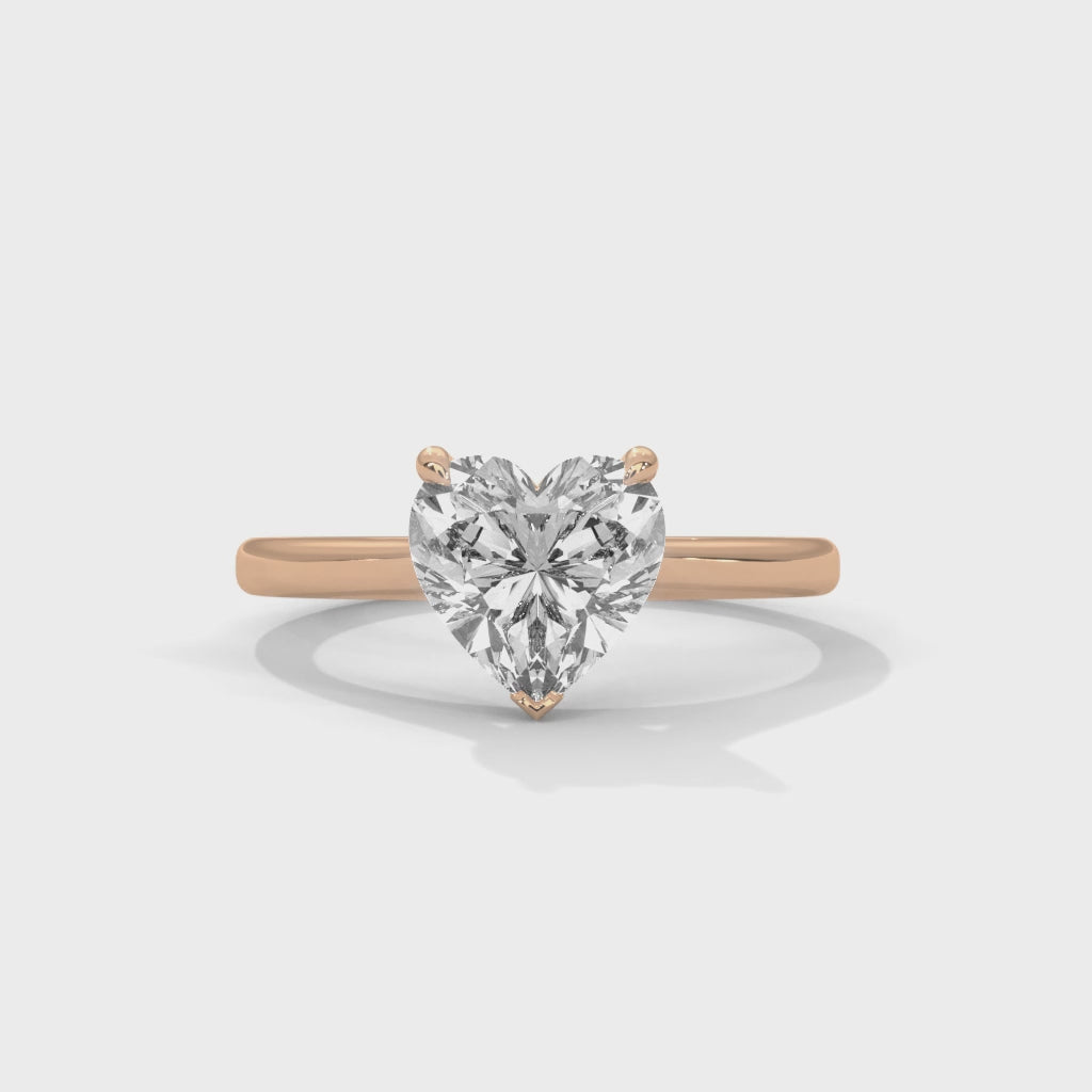 Heart Engagement Ring 18K Rose Gold | Lab Grown Diamond