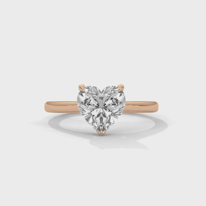 Heart Engagement Ring 18K Rose Gold | Lab Grown Diamond