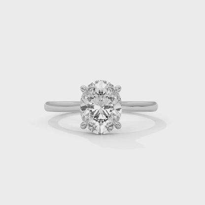 Oval Cathedral Engagement Platinum | Lab Grown Diamond
