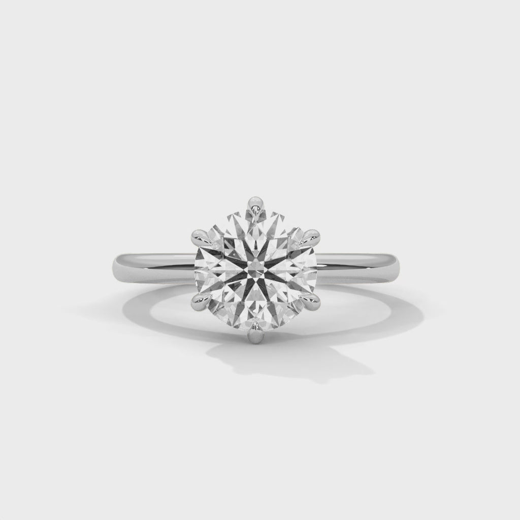 Six Prong Engagement Ring Platinum | Lab Grown Diamond