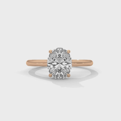 Oval Engagement Ring 18K Rose Gold | Lab Grown Diamond