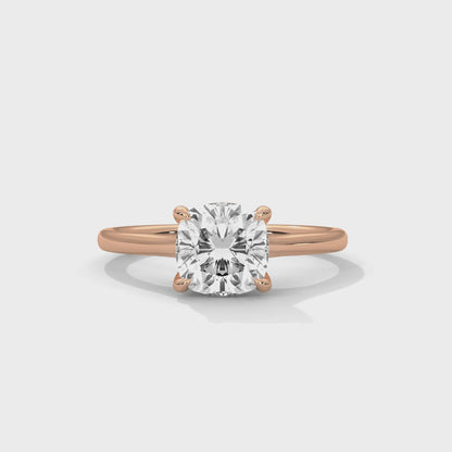 Cushion Engagement Ring 18K Rose Gold | Lab Grown Diamond