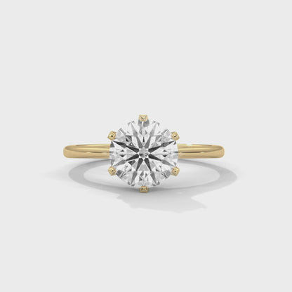 Six Prong Cathedral Engagement Ring 18K | Lab Grown Diamond