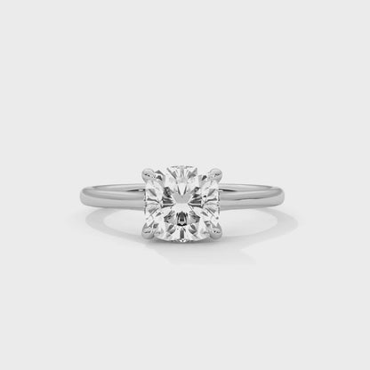Cushion Engagement Ring Platinum | Lab Grown Diamond