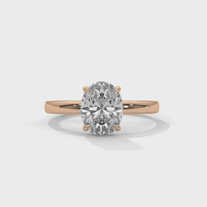 Oval Solitaire Engagement Ring 18K Rose Gold | Lab Grown Diamond