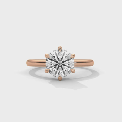 Six Prong Engagement Ring 18K Rose Gold | Lab Grown Diamond