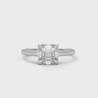 Asscher Engagement Ring Platinum | Lab Grown Diamond