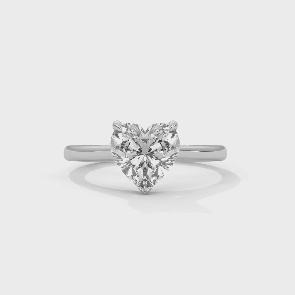 Heart Engagement Ring Platinum | Lab Grown Diamond
