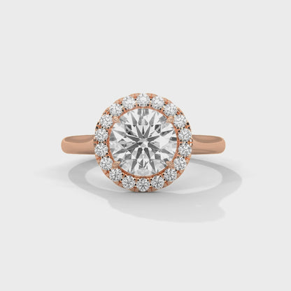 Halo Engagement Ring 18K Rose Gold | Lab Grown Diamond