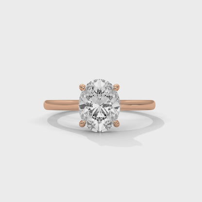 Oval Cathedral Engagement 18K Rose Gold | Lab Grown Diamond