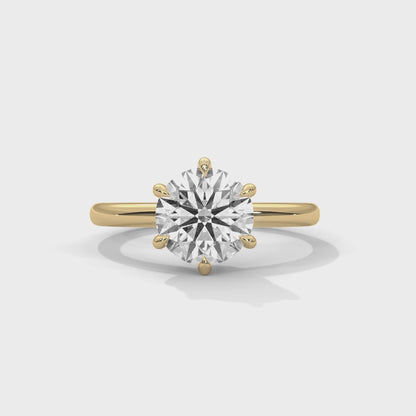 Six Prong Engagement Ring 18K | Lab Grown Diamond