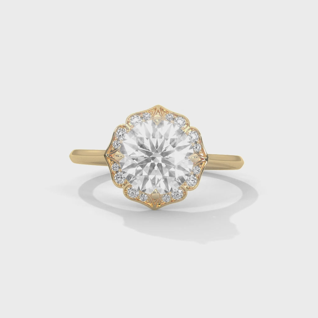 Flower Engagement Ring 18K | Lab Grown Diamond