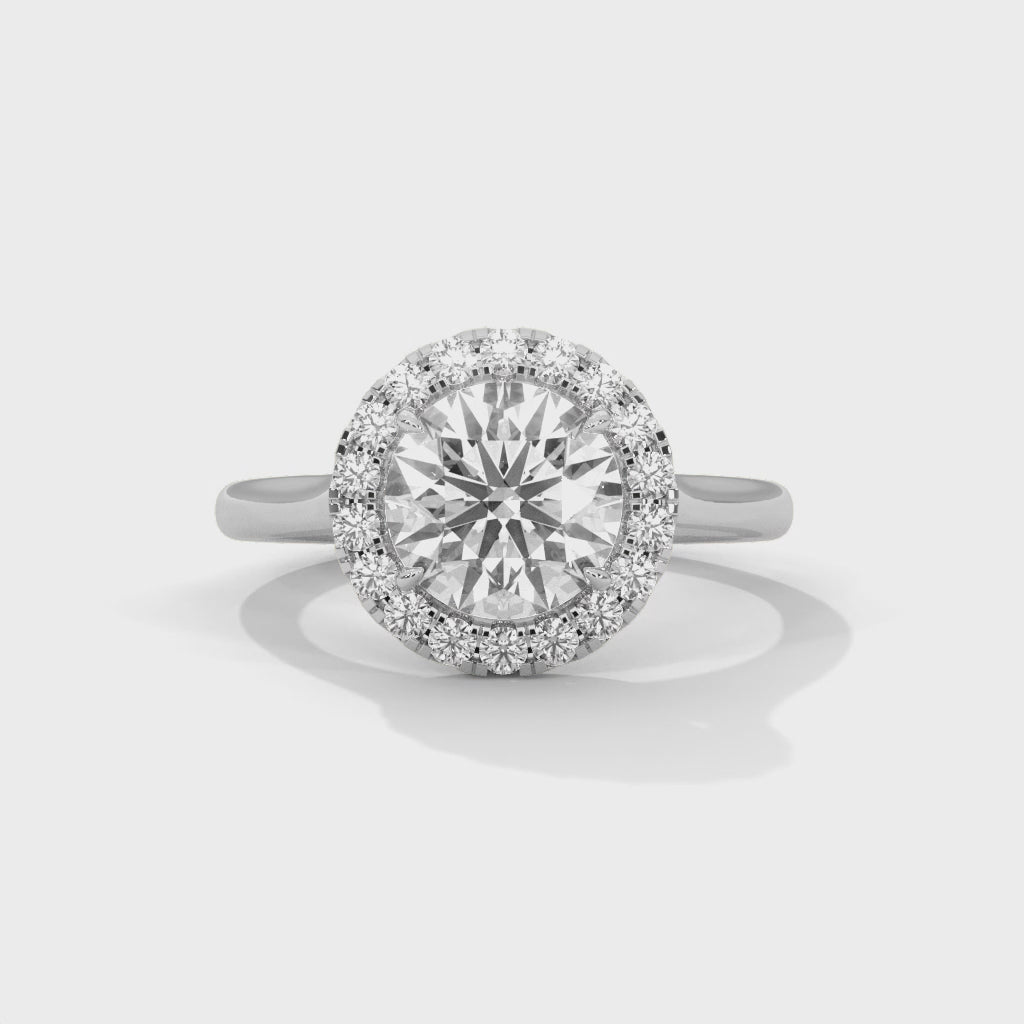 Halo Engagement Ring Platinum | Lab Grown Diamond