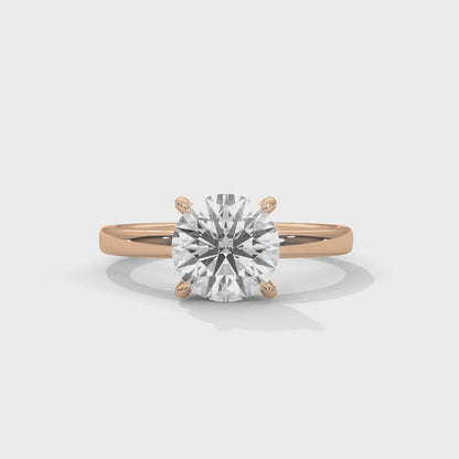 Four Prong Engagement Ring 18K Rose Gold | Lab Grown Diamond