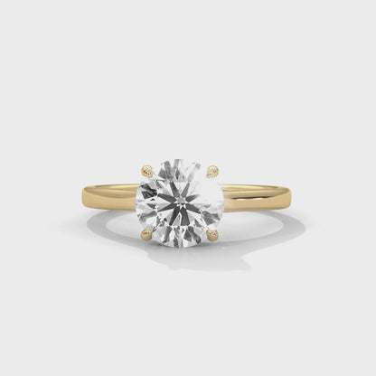 Four Prong Cathedral Engagement Ring 18K | Lab Grown Diamond