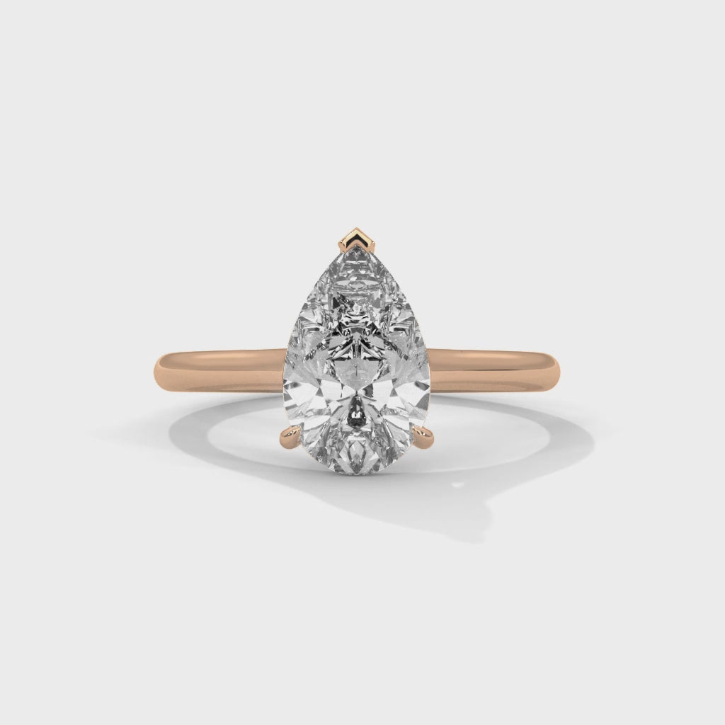 Pear Engagement Ring 18K Rose Gold | Lab Grown Diamond