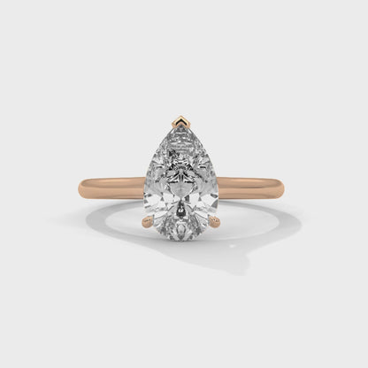 Pear Engagement Ring 18K Rose Gold | Lab Grown Diamond
