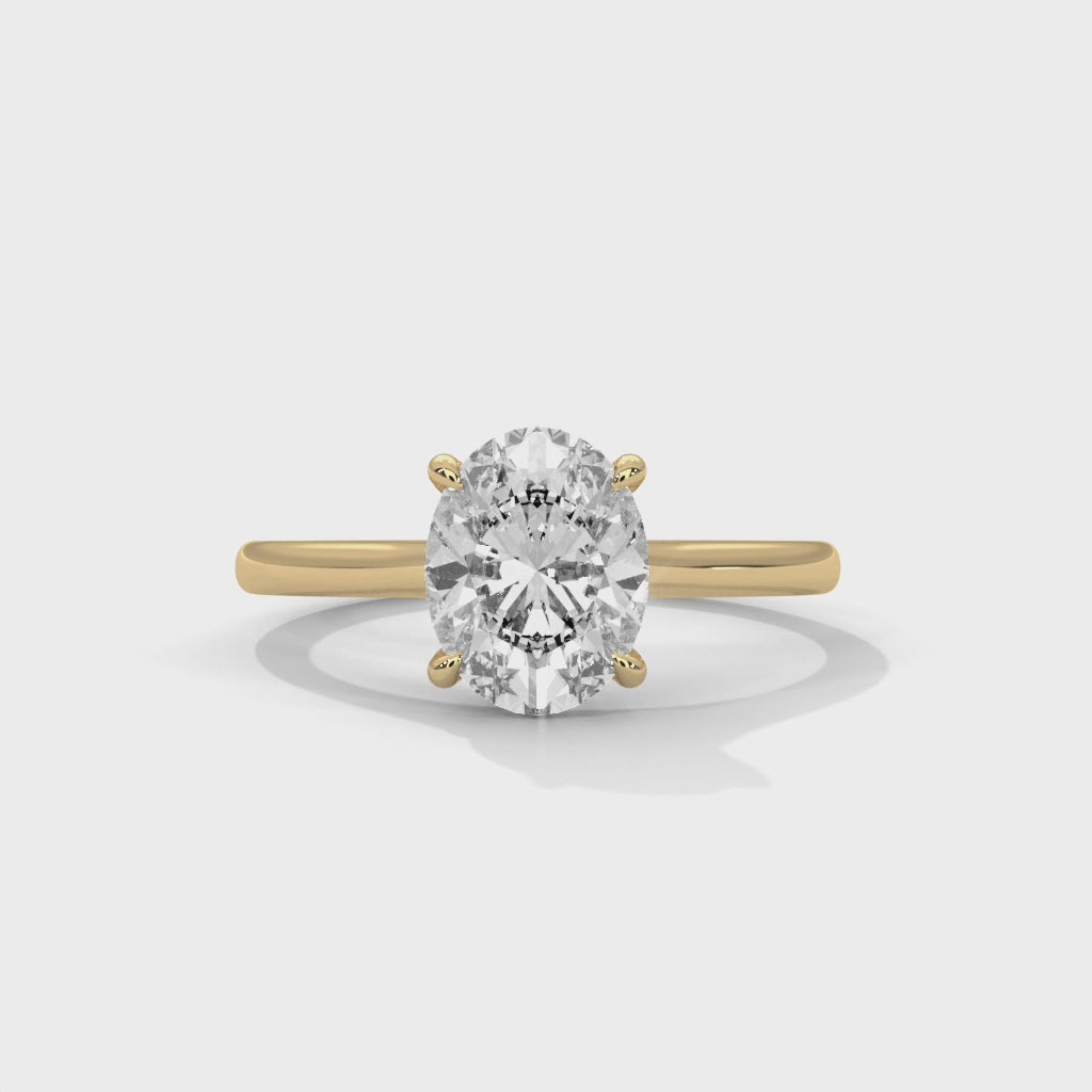 Oval Cathedral Engagement 18K | Lab Grown Diamond