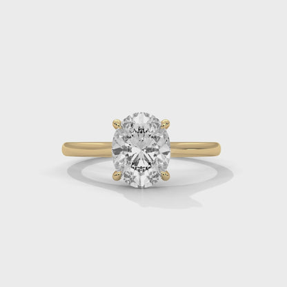 Oval Cathedral Engagement 18K | Lab Grown Diamond