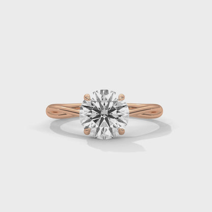 Twist Engagement Ring 18K Rose Gold | Lab Grown Diamond