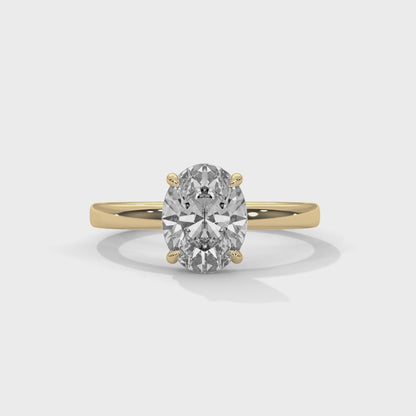 Oval Solitaire Engagement Ring 18K | Lab Grown Diamond